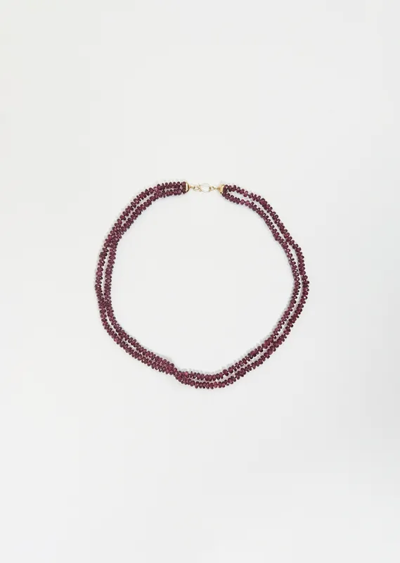 Rhodolite Garnet Double Beaded Necklace 244 37cm sold by La Garconne