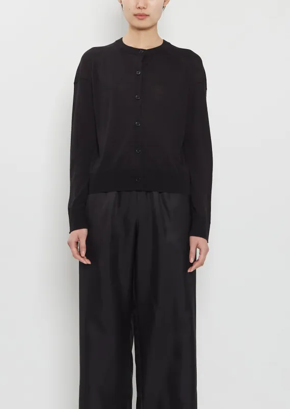 Kita Fine Cashmere Cardigan — Black sold by La Garconne