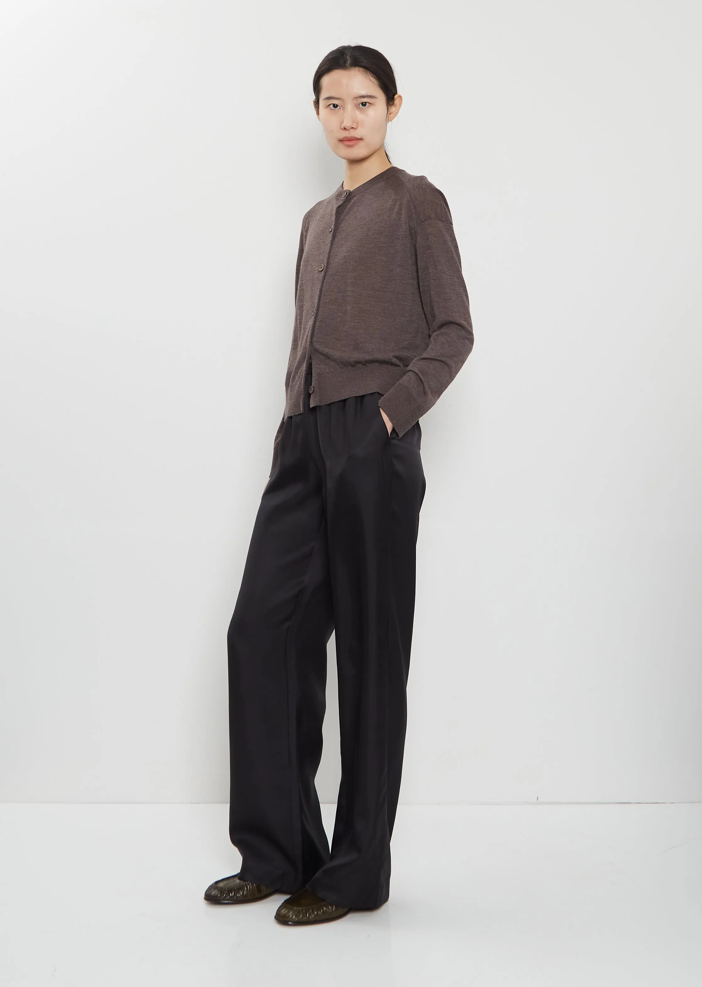Kita Fine Cashmere Cardigan — Brown Melange sold by La Garconne product image thumbnail 4