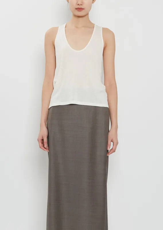 Albia Wool Blend Tank Top — Ivory sold by La Garconne