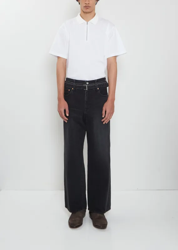 Denim Layered Pants sold by La Garconne