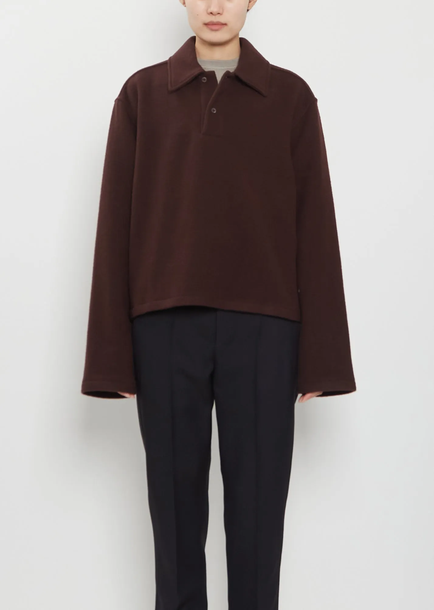 Wool Fleece Polo — Tanin sold by La Garconne