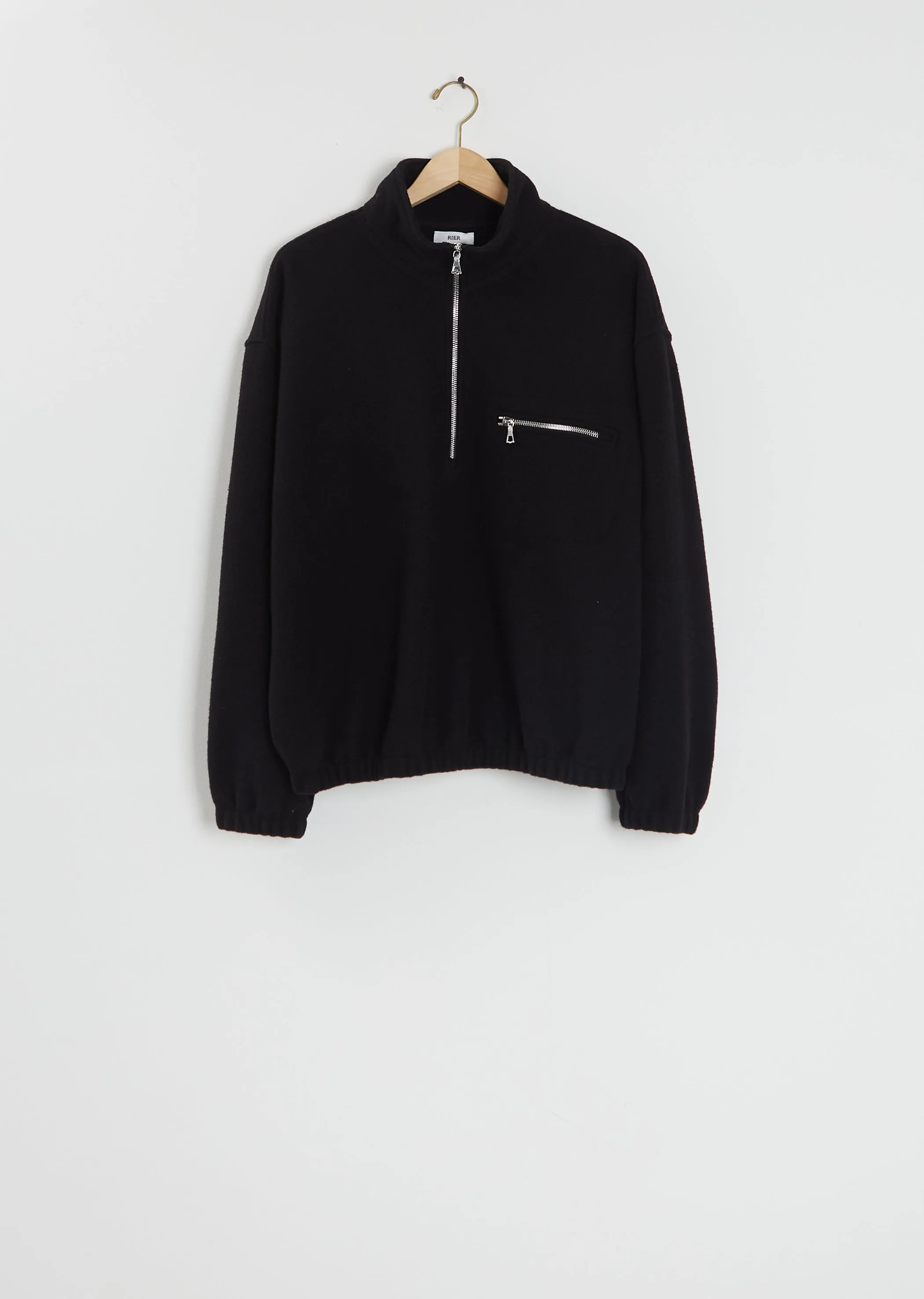 Wool Polar Fleece — Black sold by La Garconne
