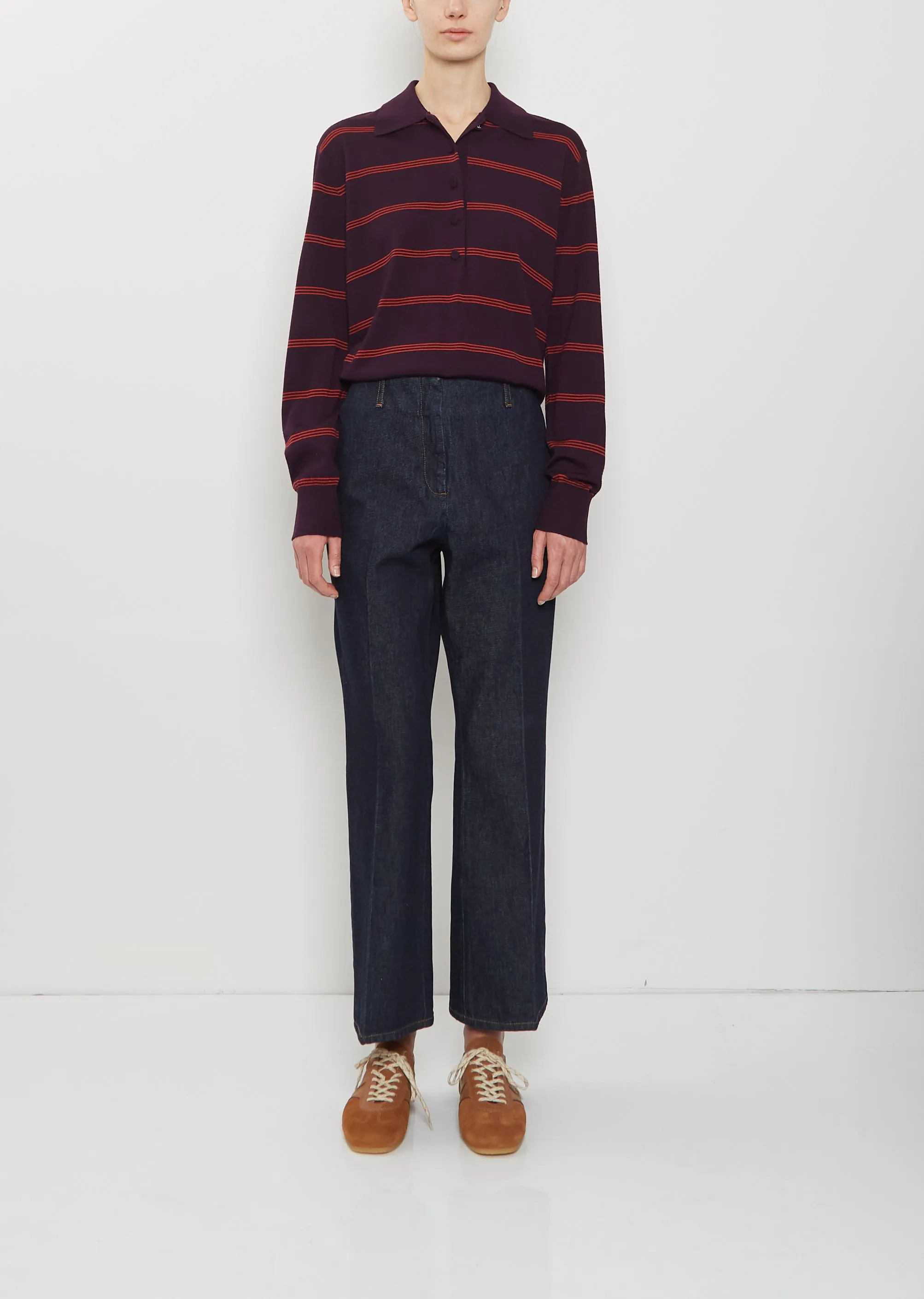 Paloma Cotton Denim Pants sold by La Garconne