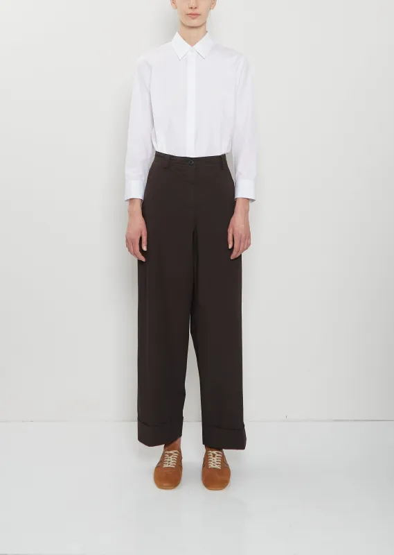 Pakora Cotton Pants — Dark Brown sold by La Garconne