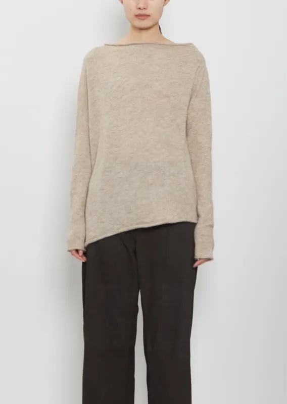 Askew Alpaca Boatneck — Oatmeal sold by La Garconne
