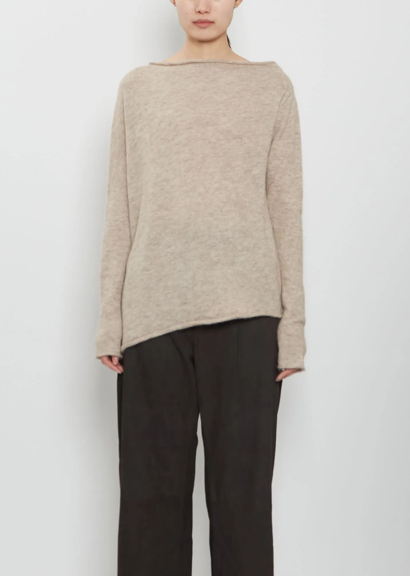 Askew Alpaca Boatneck — Oatmeal sold by La Garconne