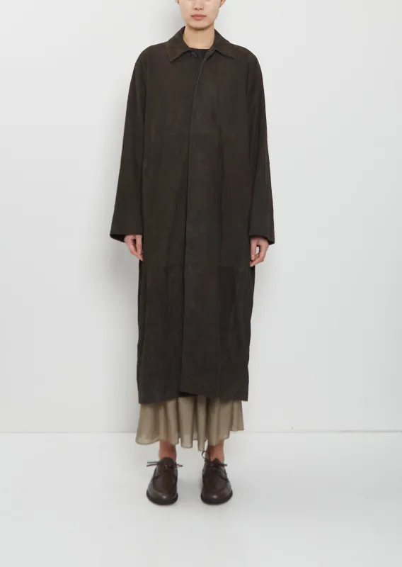 Suede Car Coat sold by La Garconne