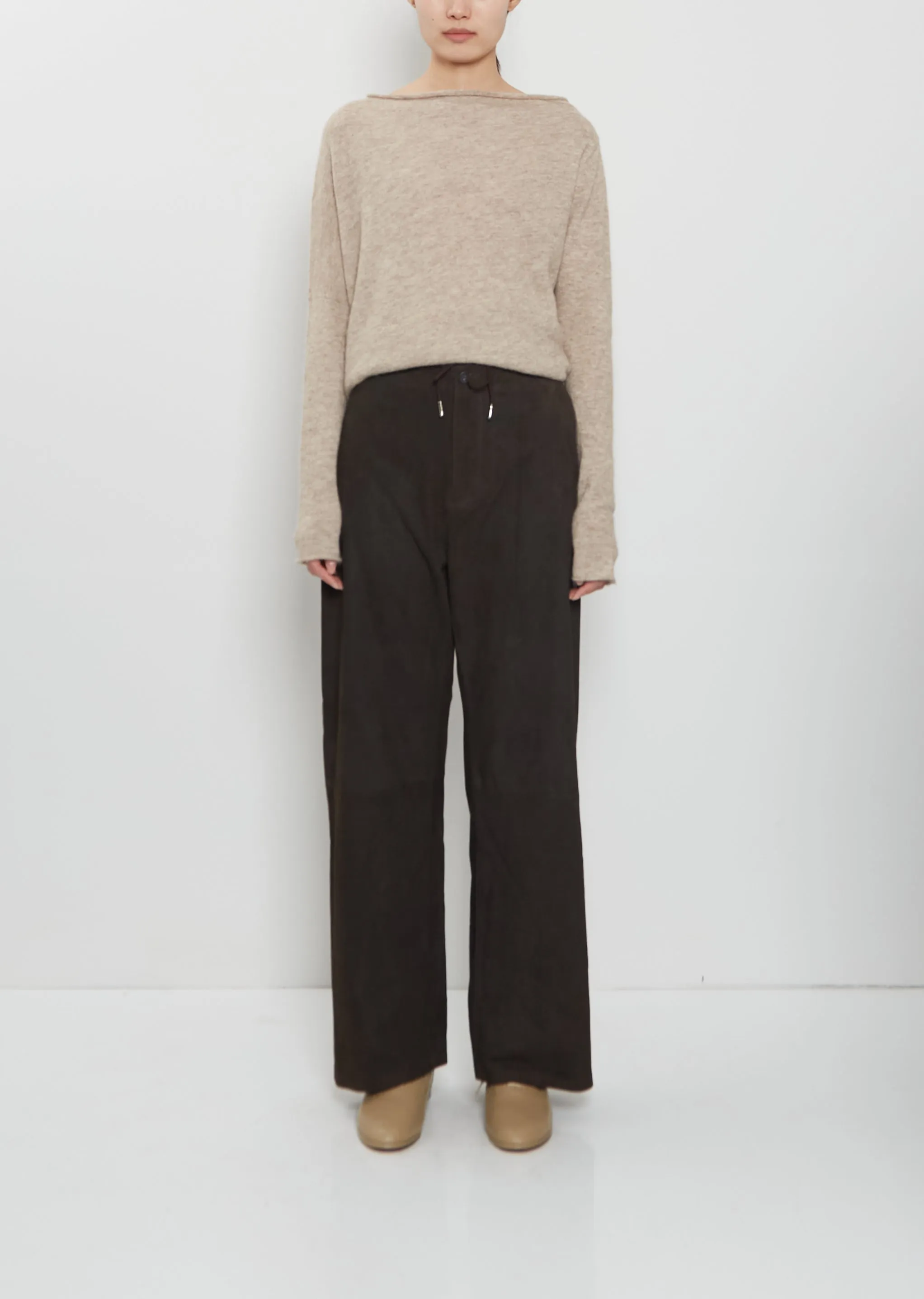 Suede Gallery Trouser sold by La Garconne