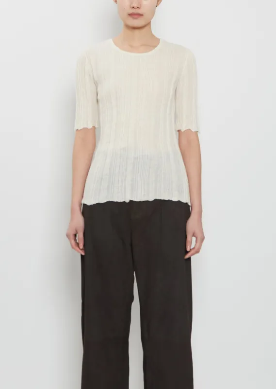 Plisse Alpaca Silk Tee made by Lauren Manoogian