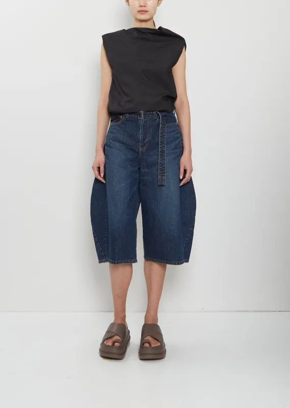 Denim Cropped Pants sold by La Garconne