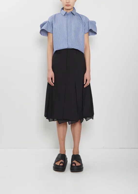 Pleated Stripe Skirt sold by La Garconne
