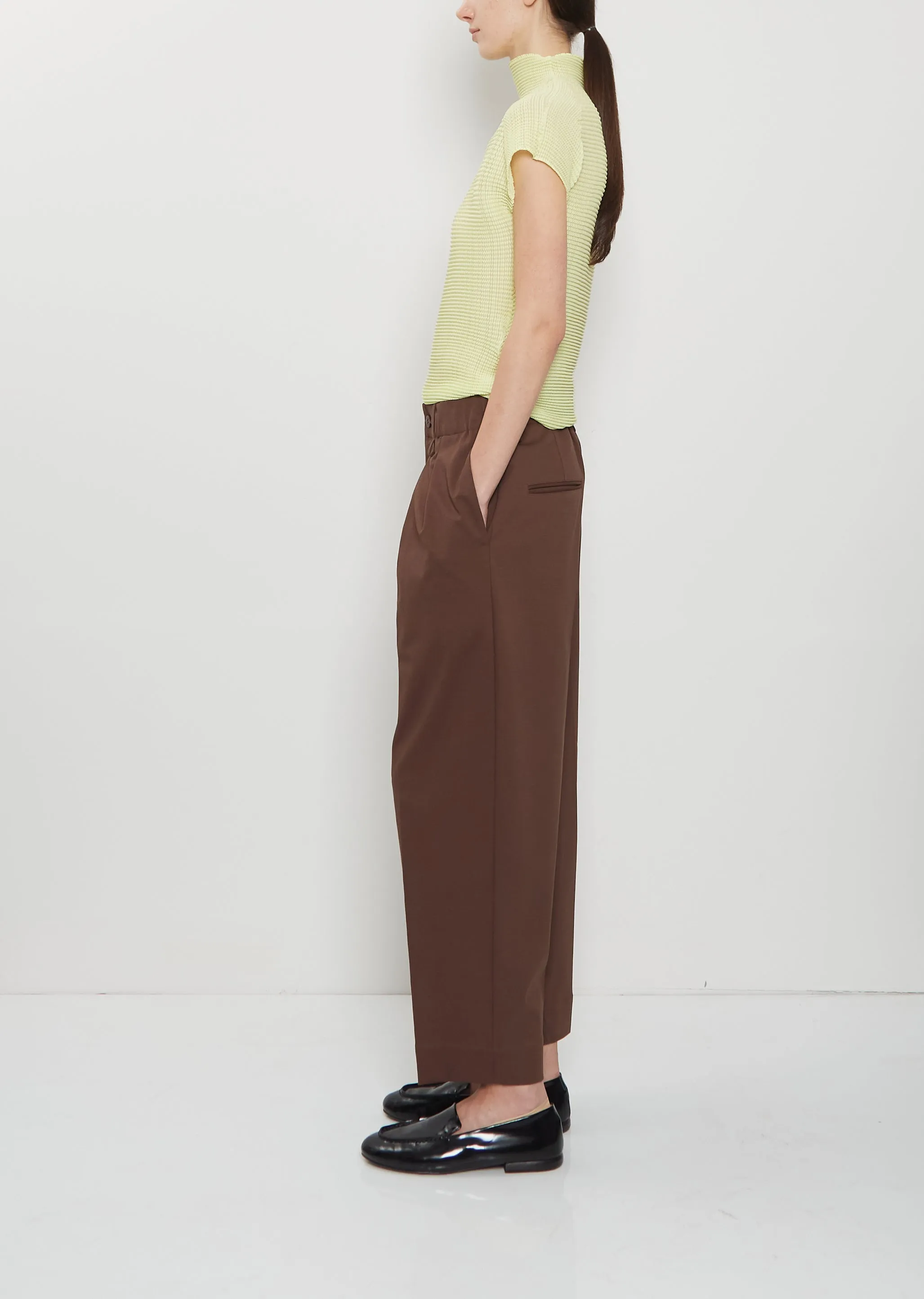 Simple Ensemble Cotton Pants — Dark Brown sold by La Garconne product image thumbnail 3