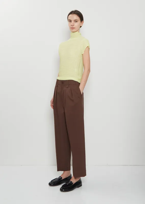 Simple Ensemble Cotton Pants — Dark Brown sold by La Garconne