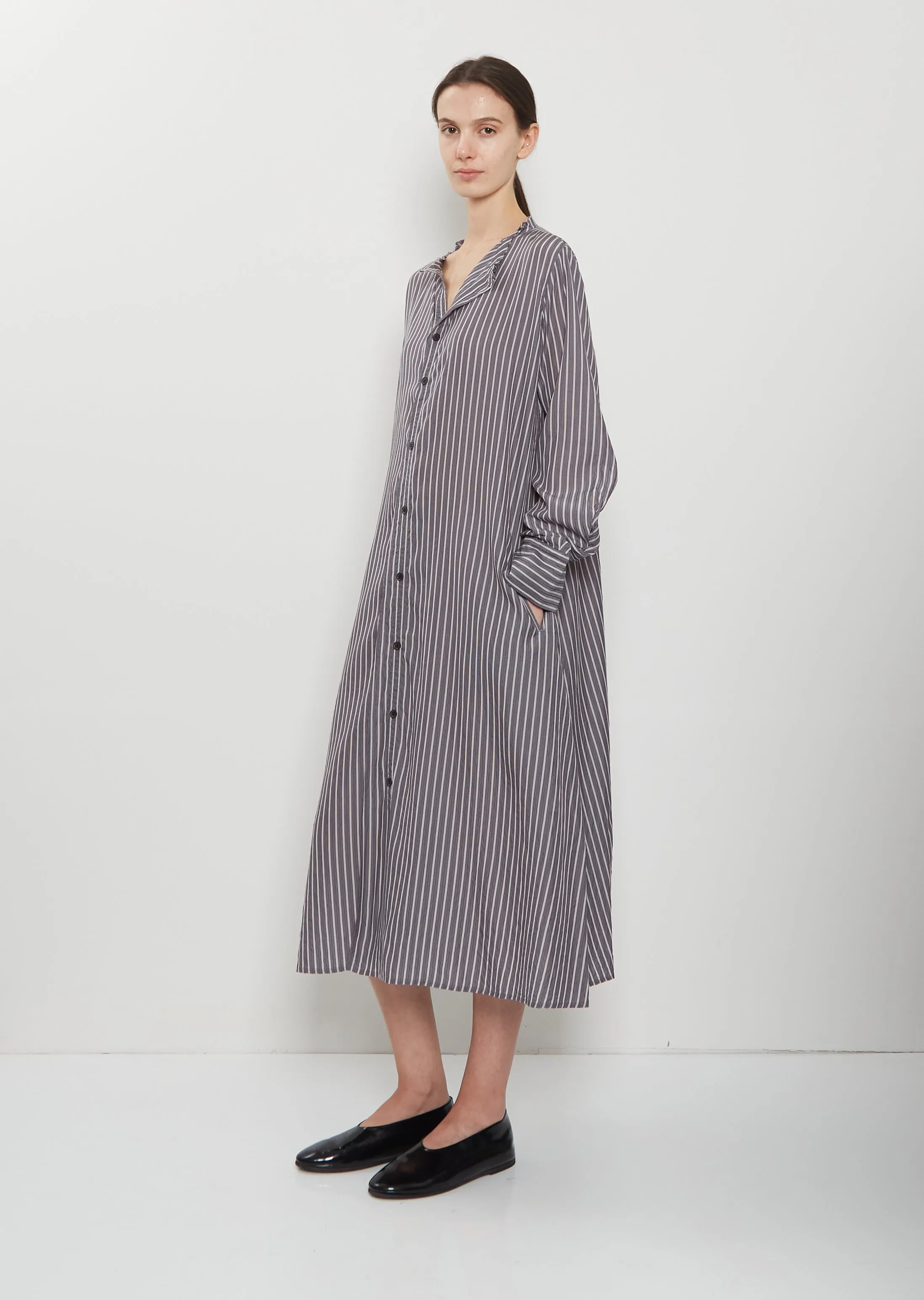 Collarless A-Line Shirt Dress sold by La Garconne