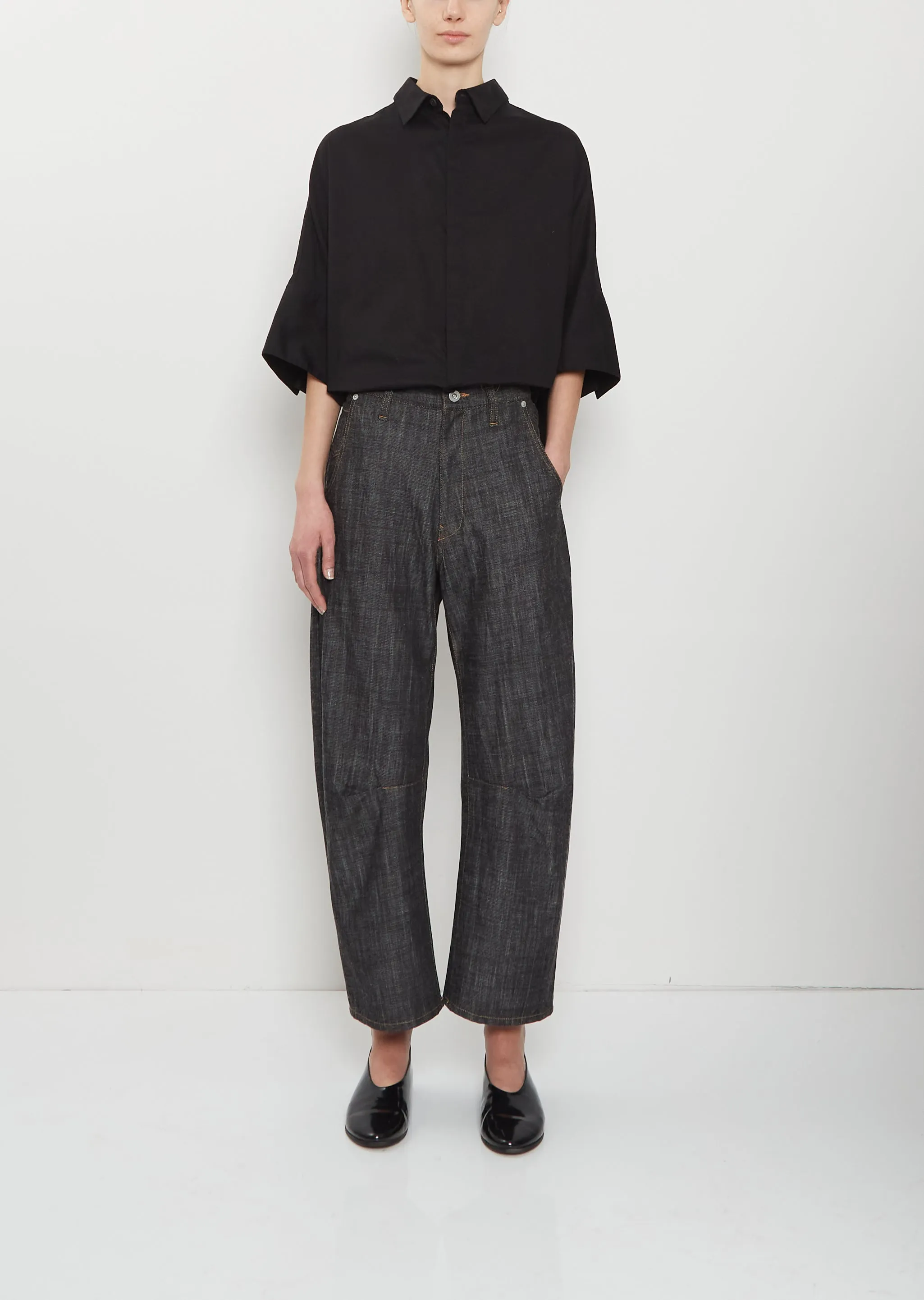 Raw Denim Wide Pants — Black sold by La Garconne product image thumbnail 2