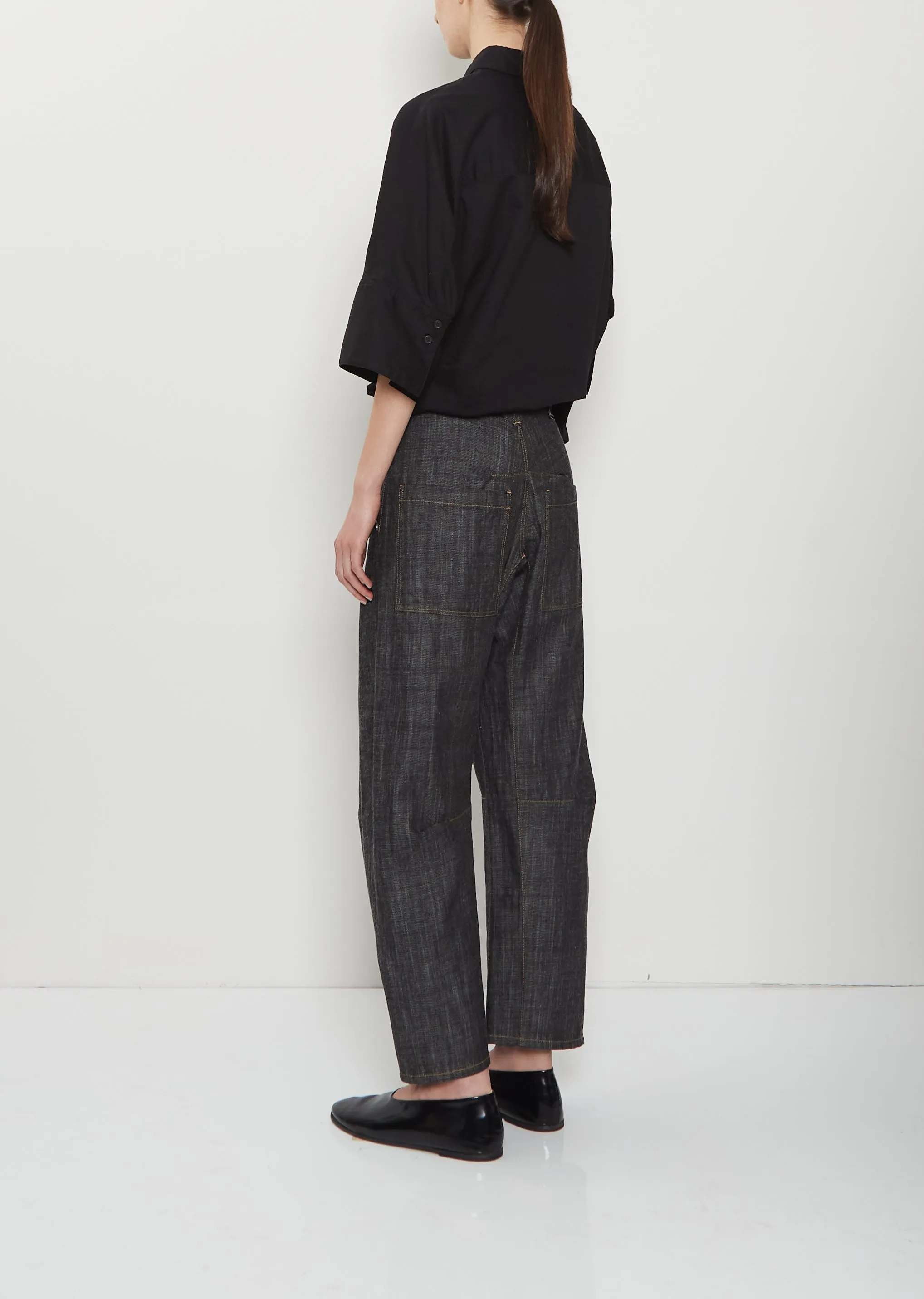 Raw Denim Wide Pants — Black sold by La Garconne product image thumbnail 3