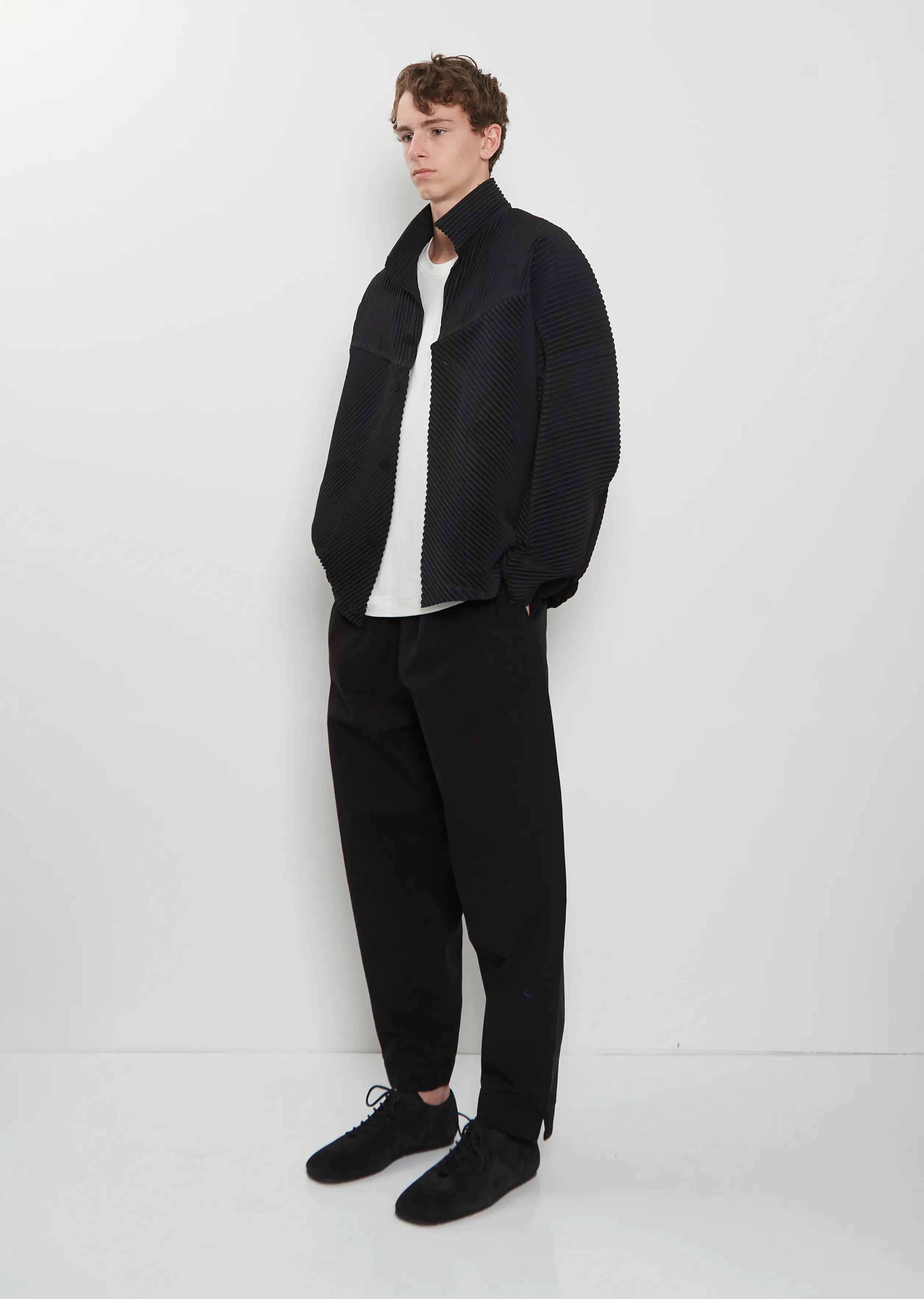 Pleated Buttons Blouson — Black sold by La Garconne product image thumbnail 4