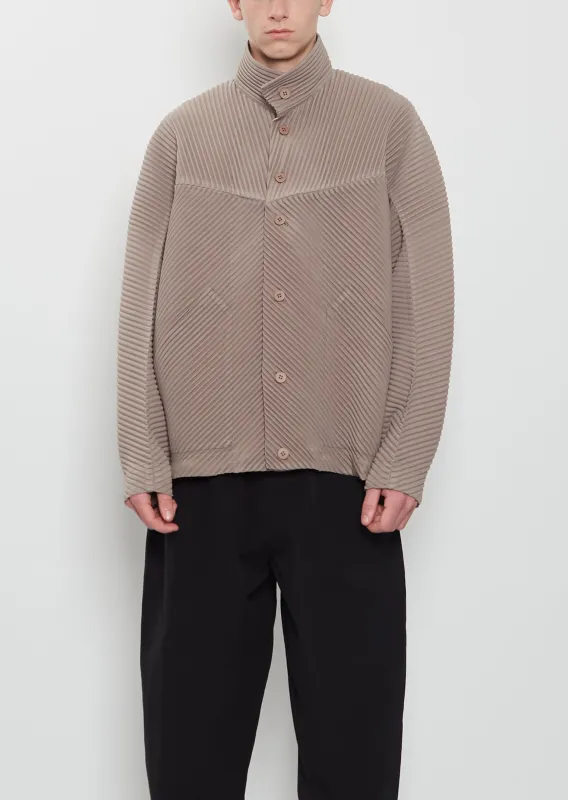 Pleated Buttons Blouson — Riverside Grey made by Issey Miyake