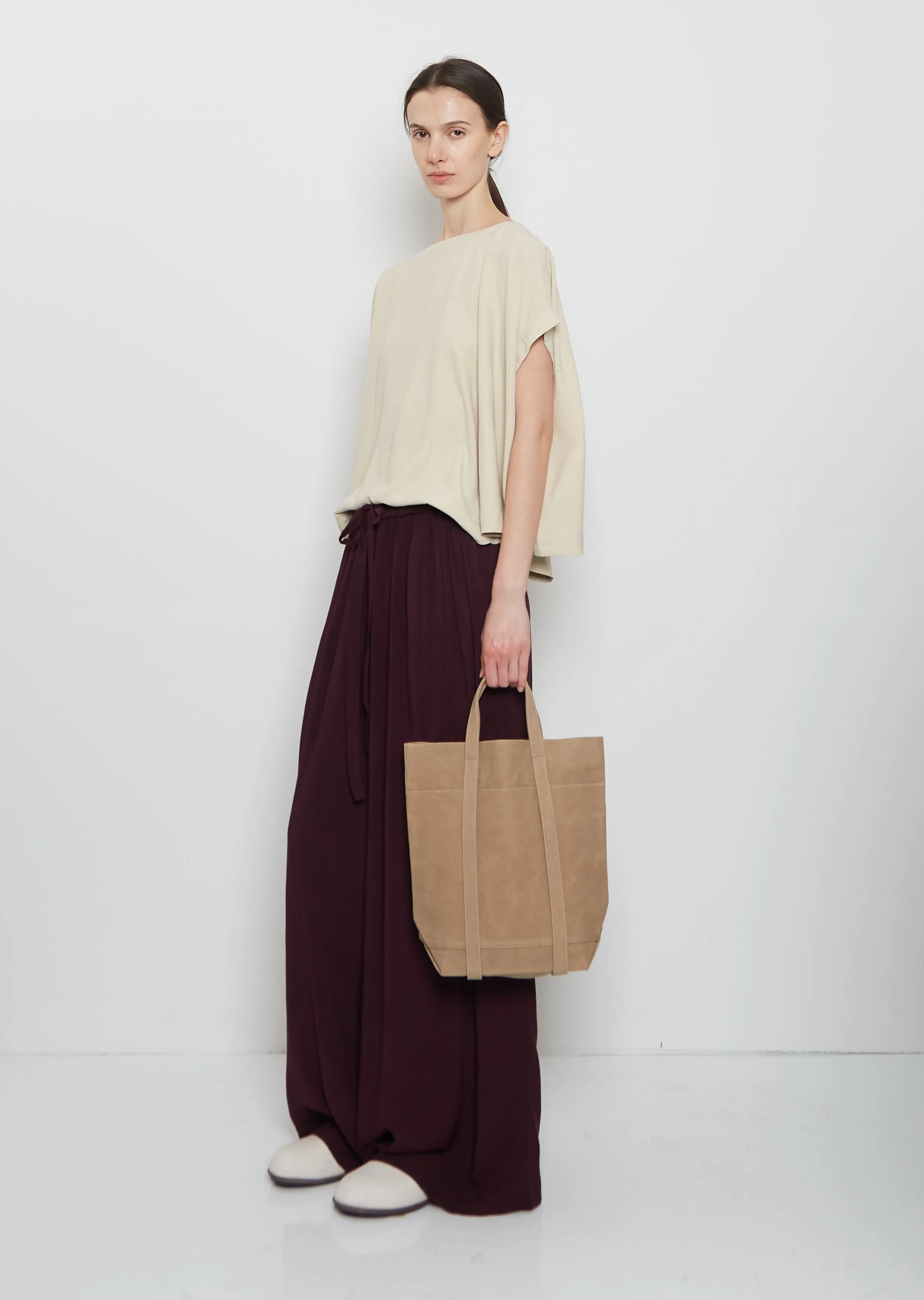 Washed Canvas 6 Pockets Tote, Tall Small sold by La Garconne product image thumbnail 2