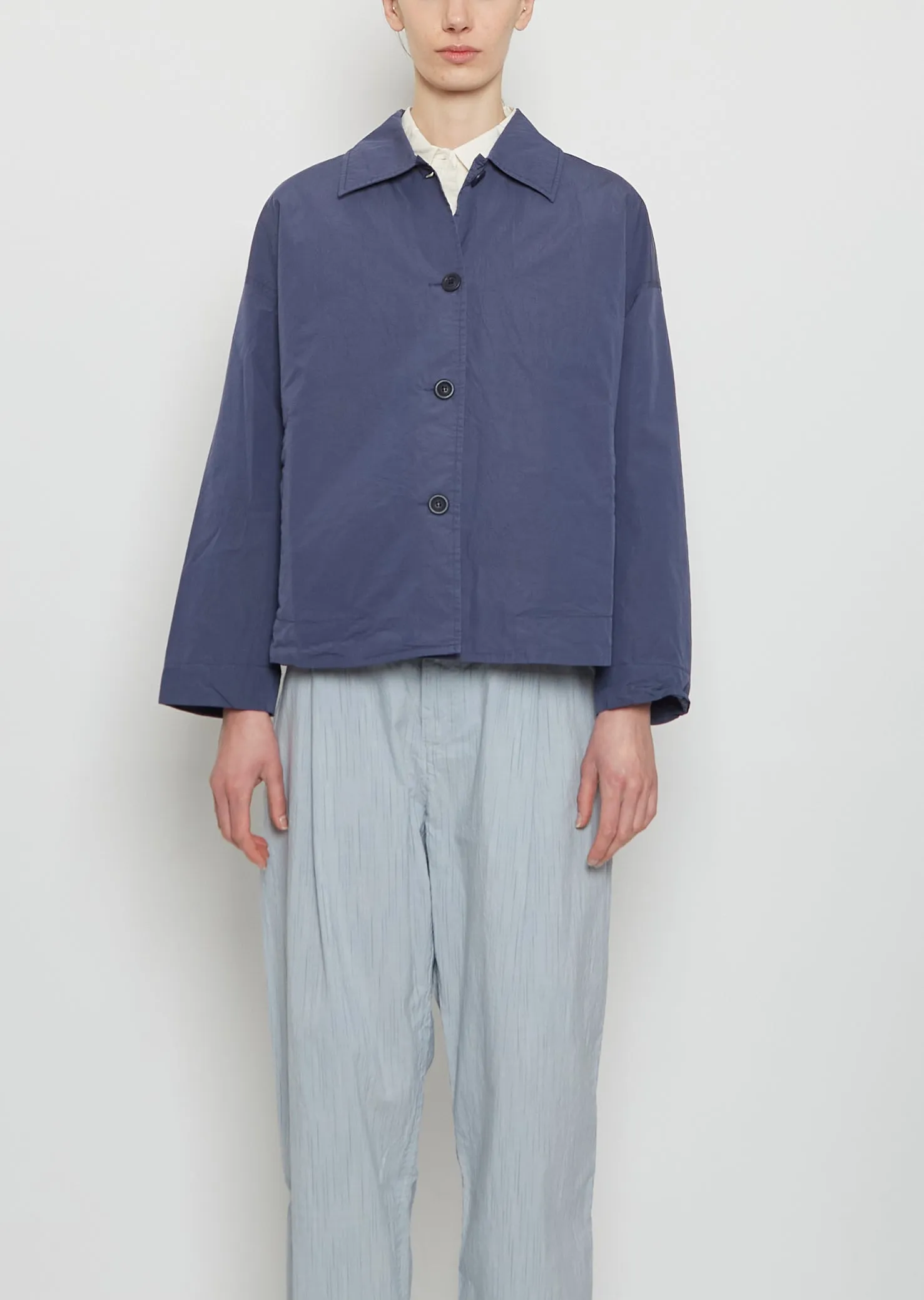 Juliette Cotton Blend Jacket — Blue sold by La Garconne