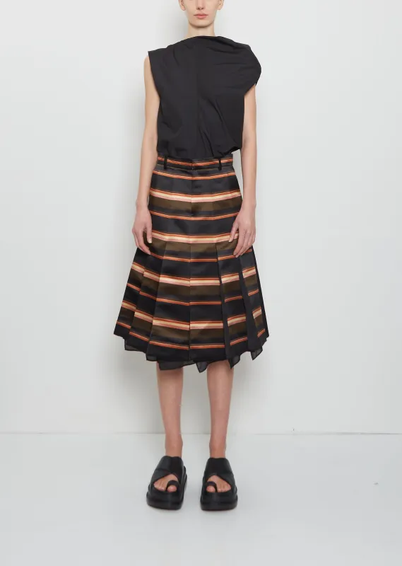 Horizontal Stripe Satin Skirt made by Sacai