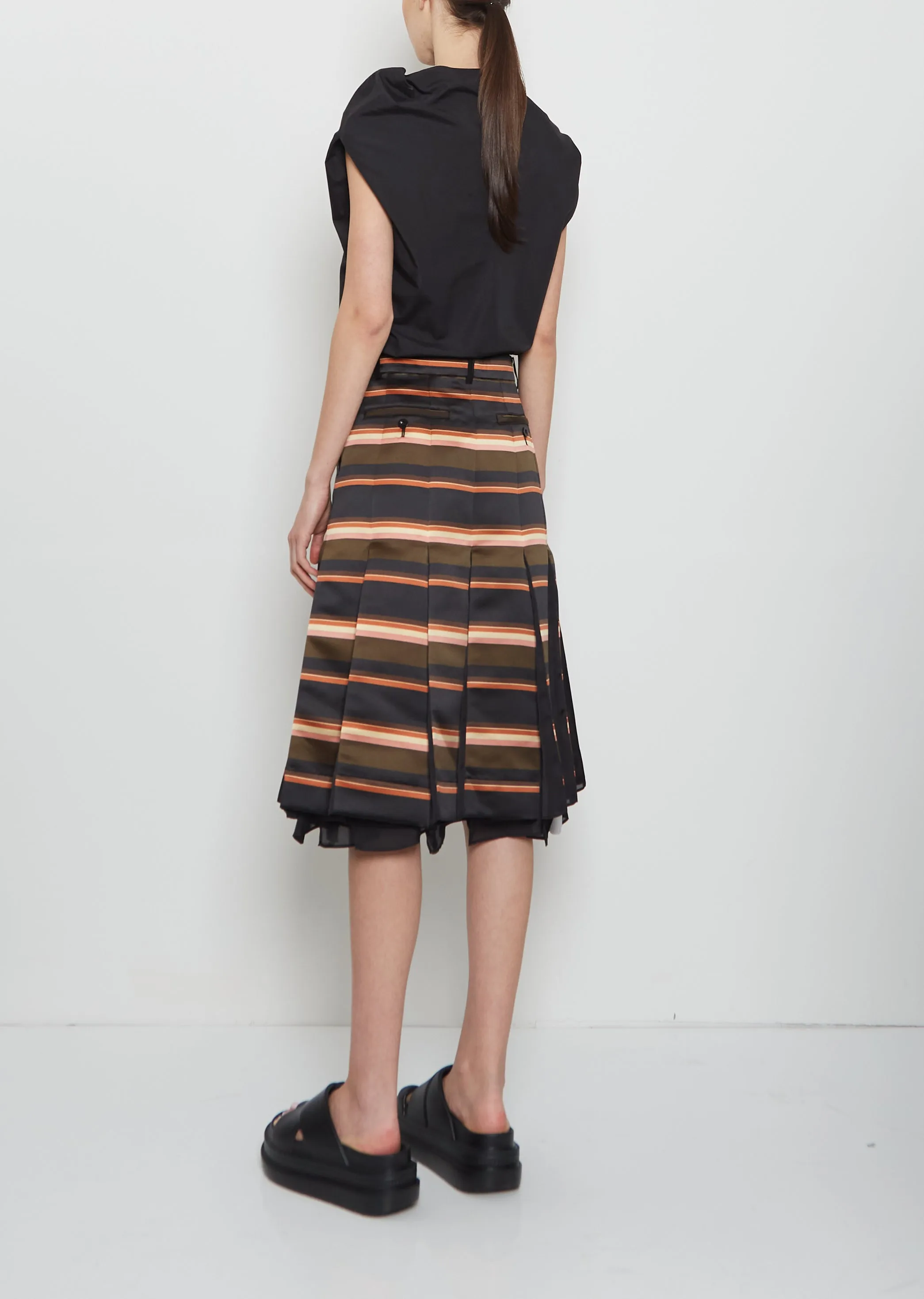 Horizontal Stripe Satin Skirt sold by La Garconne product image thumbnail 3