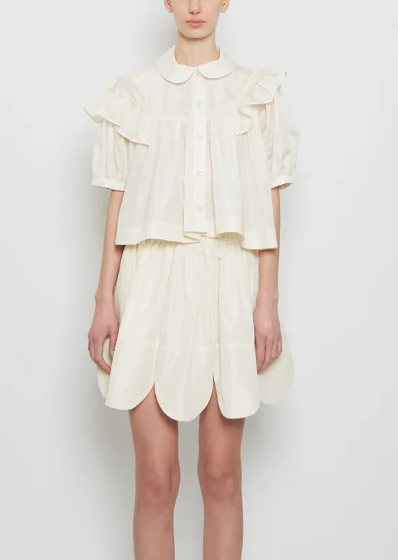 Puff Sleeve Cropped Shirt sold by La Garconne