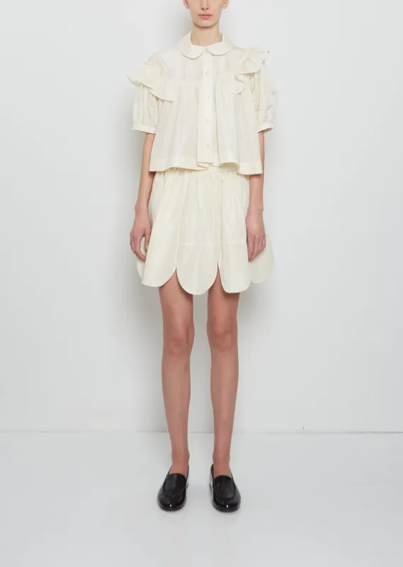 Petal Hem Mini Skirt made by La Garconne