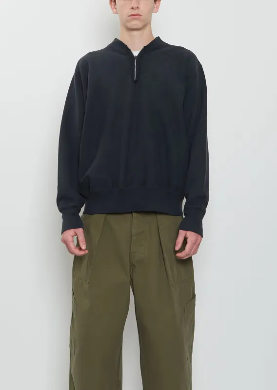 Vintage Rib Collar Cotton Sweatshirt sold by La Garconne