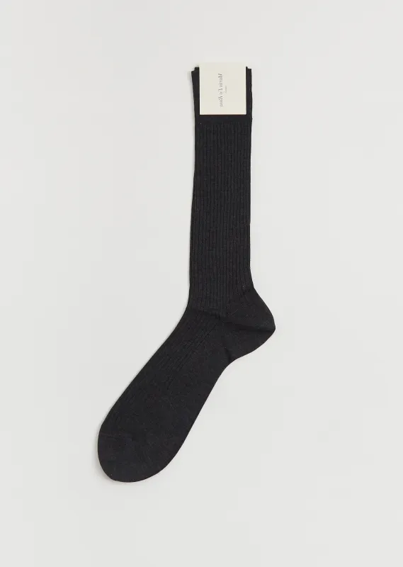 Bio Organic Cotton Socks — Dark Grey Mélange sold by La Garconne
