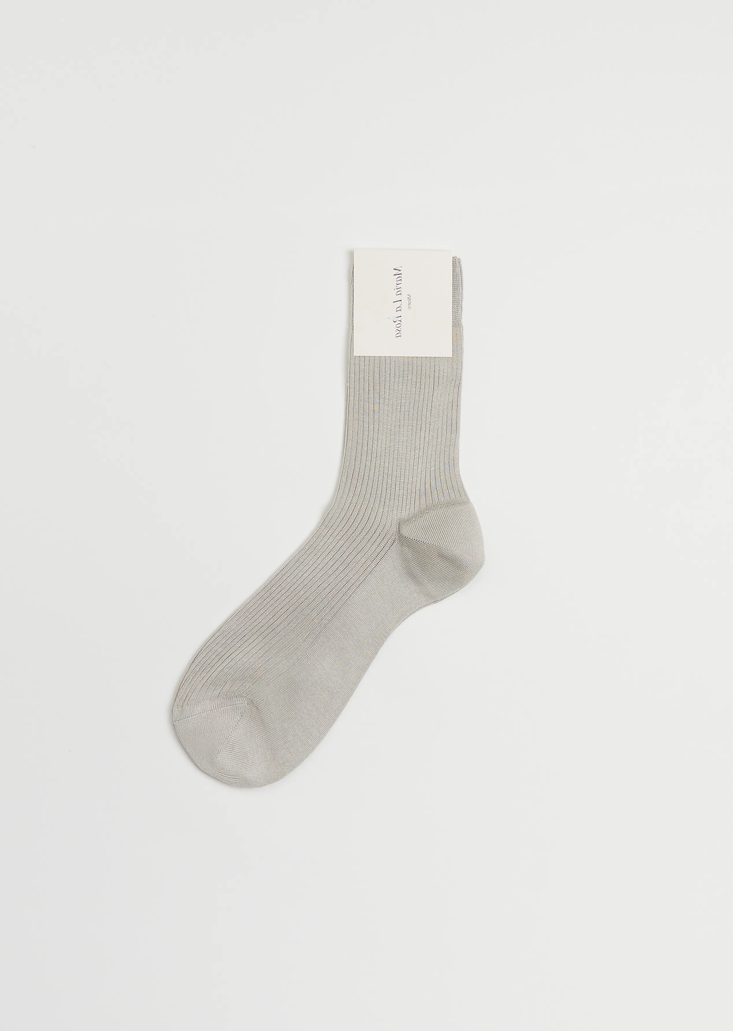 One Ribbed Silk Socks — Perlino sold by La Garconne