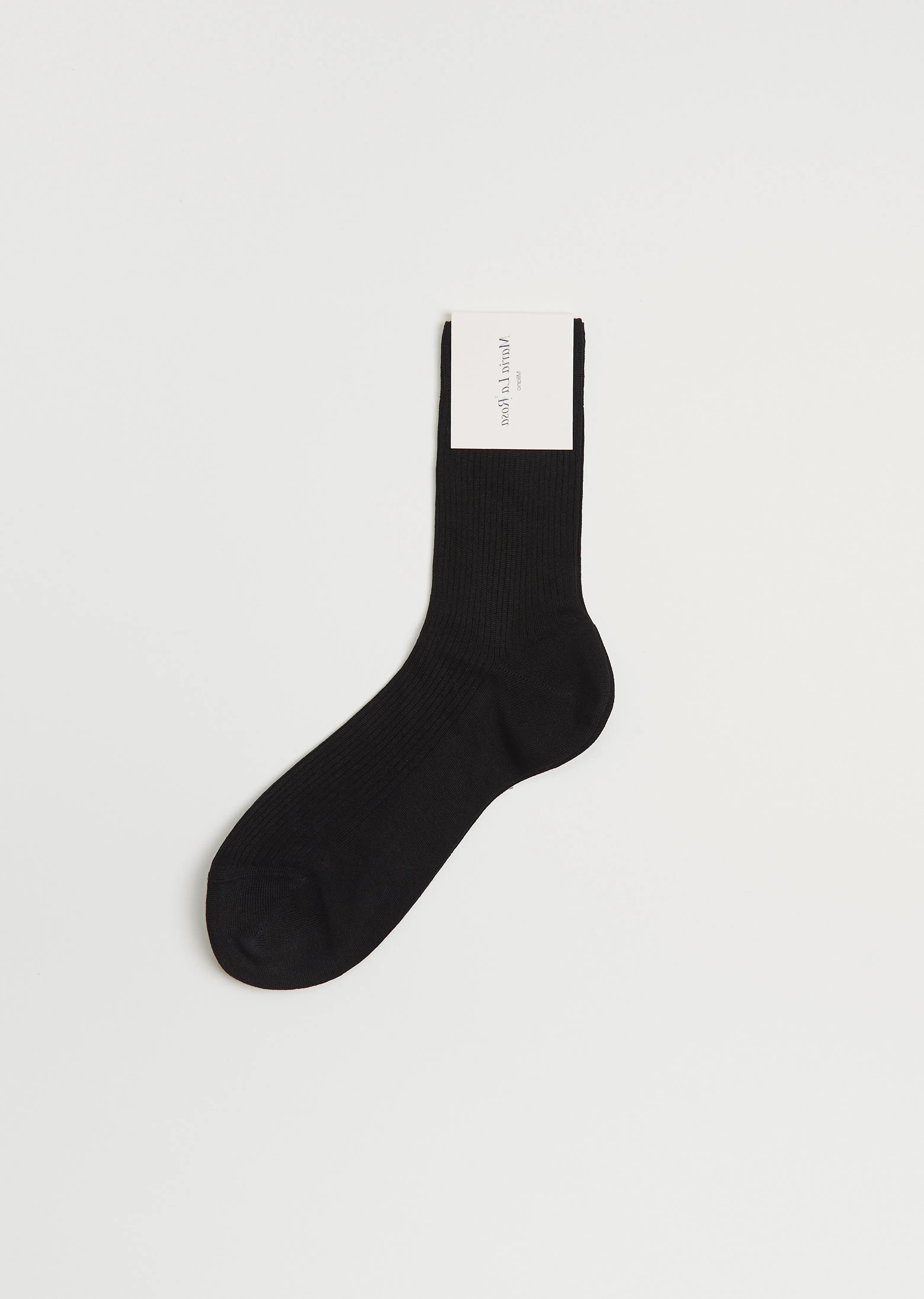 One Ribbed Socks — Black sold by La Garconne