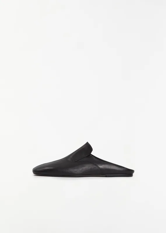 Leather Flat Mule made by La Garconne