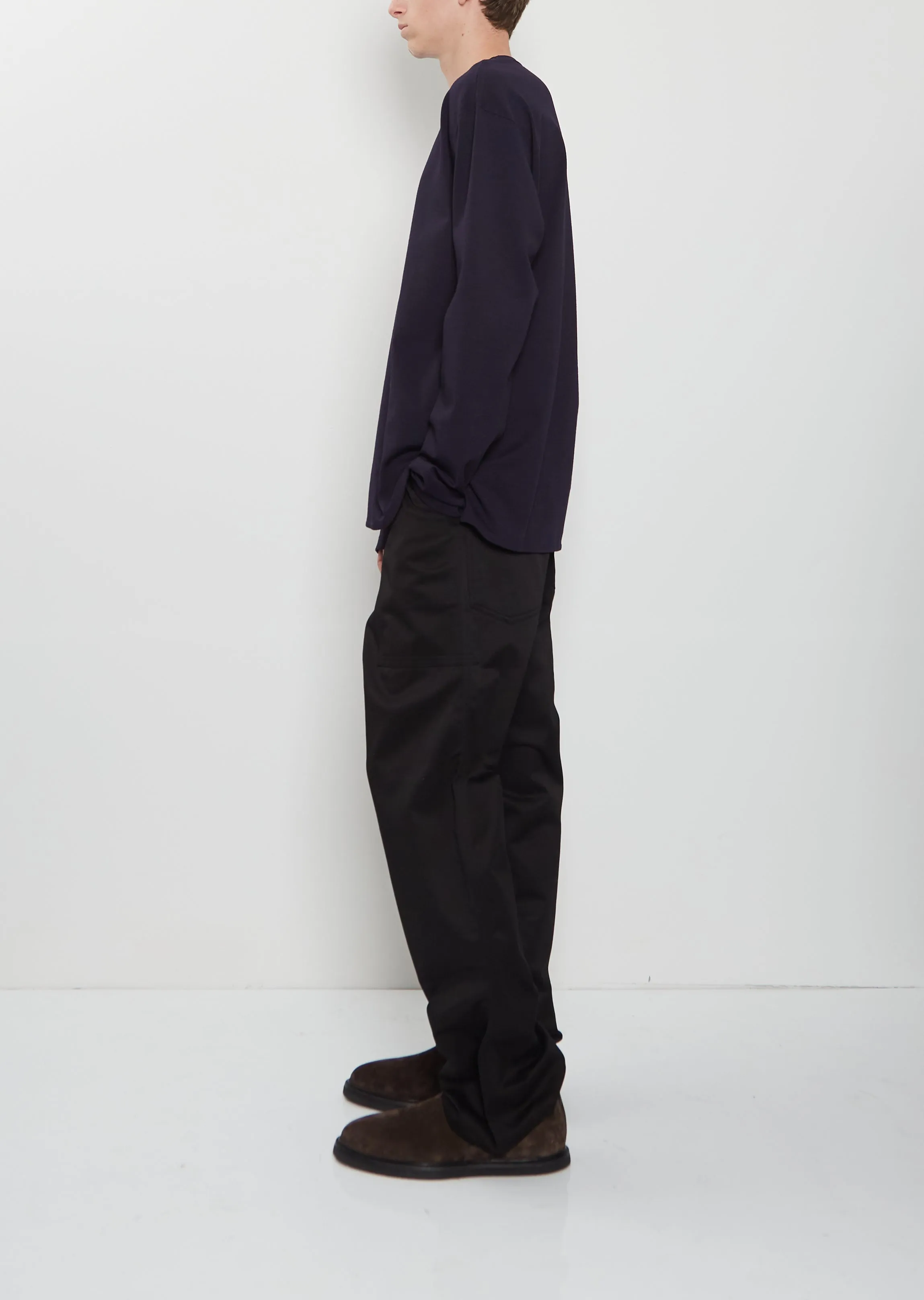 Cotton Long Sleeve T-Shirt — Navy sold by La Garconne product image thumbnail 2