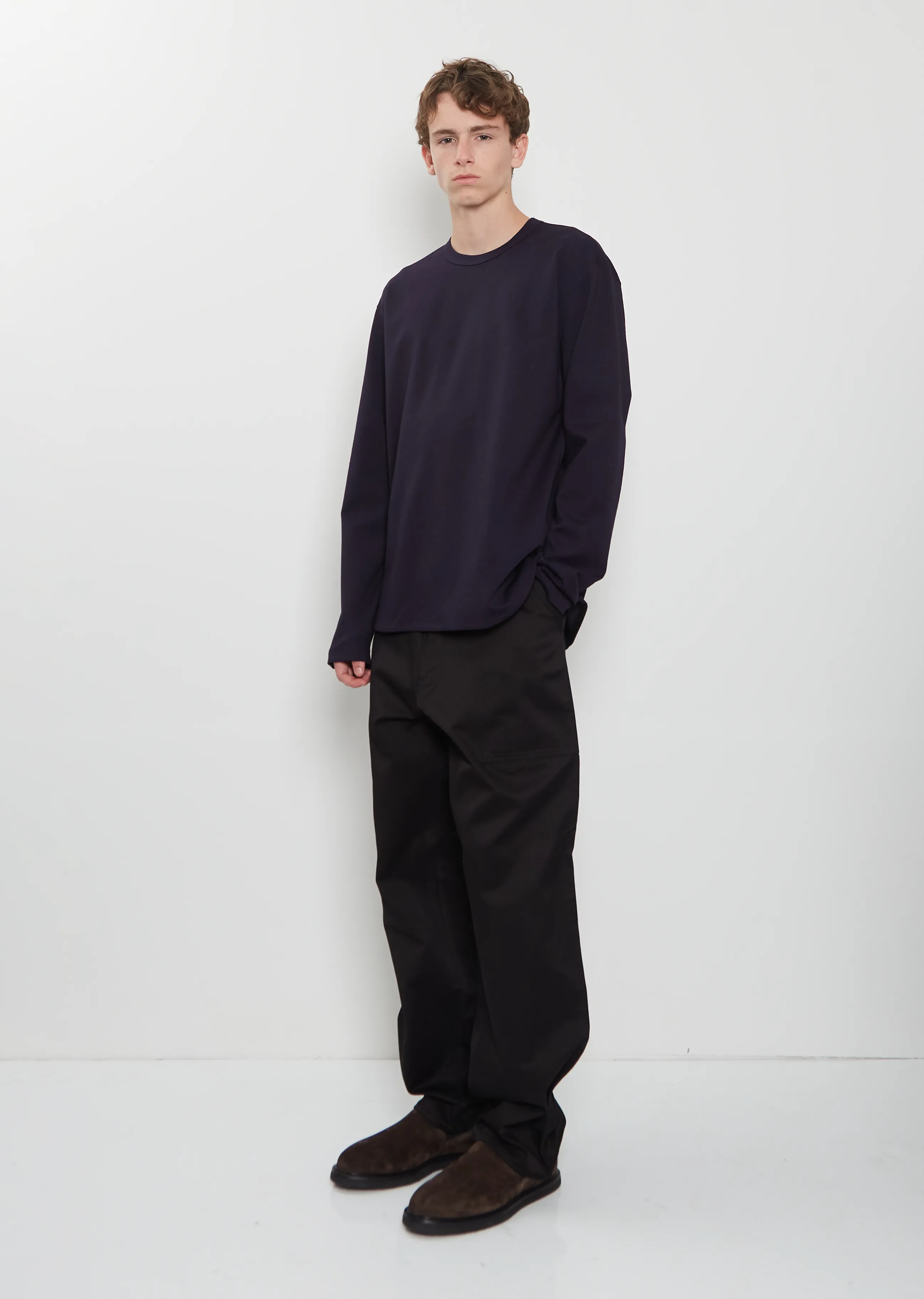 Cotton Long Sleeve T-Shirt — Navy sold by La Garconne product image thumbnail 4