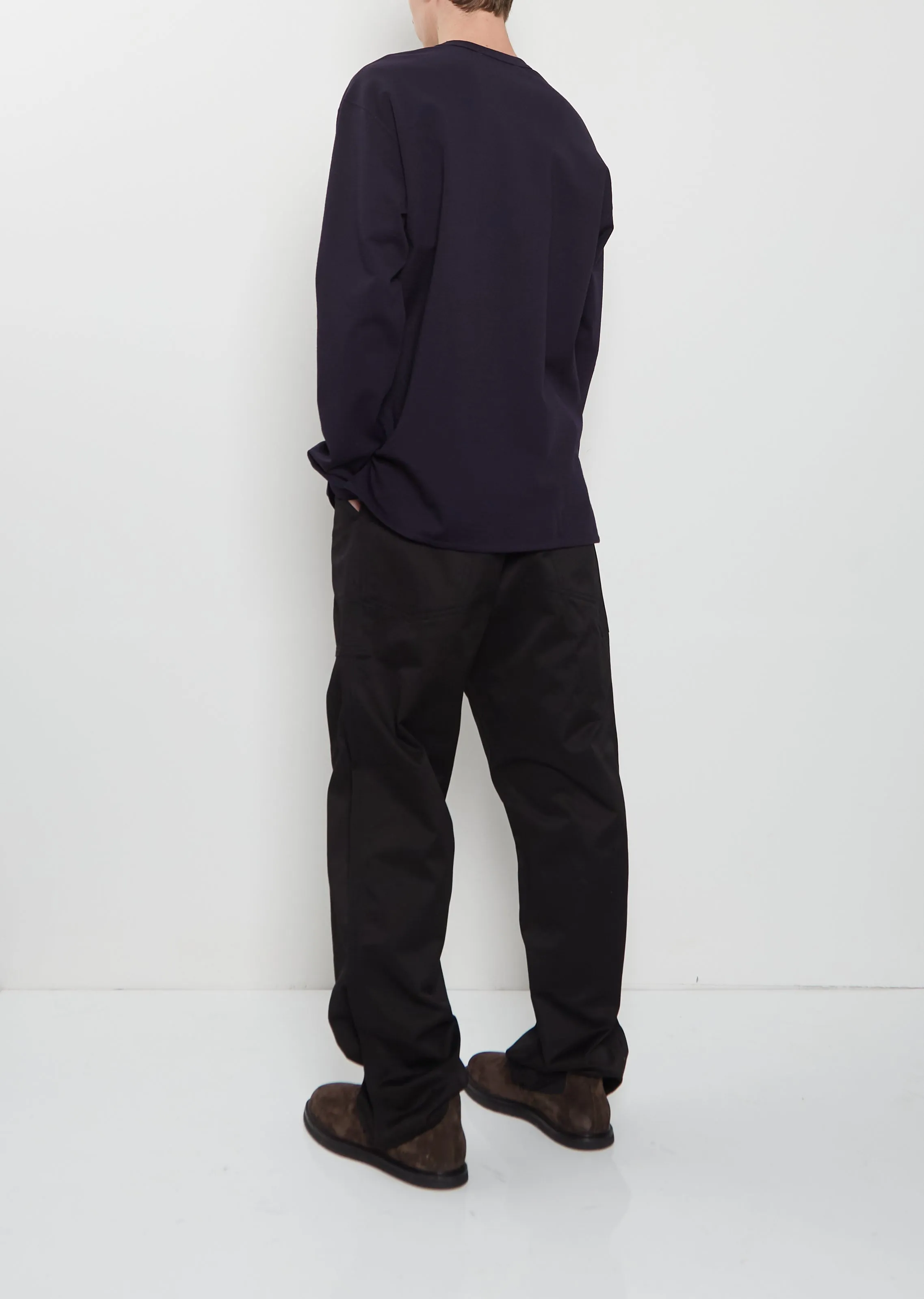 Cotton Long Sleeve T-Shirt — Navy sold by La Garconne product image thumbnail 3