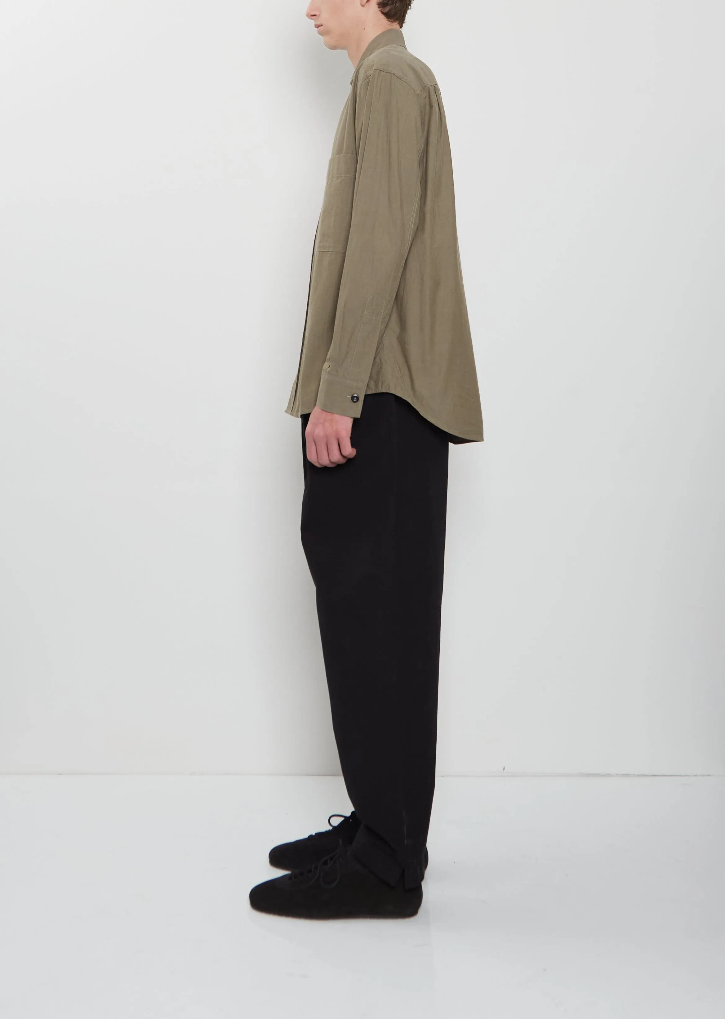 Basic Cotton Shirt — Khaki Green sold by La Garconne product image thumbnail 2