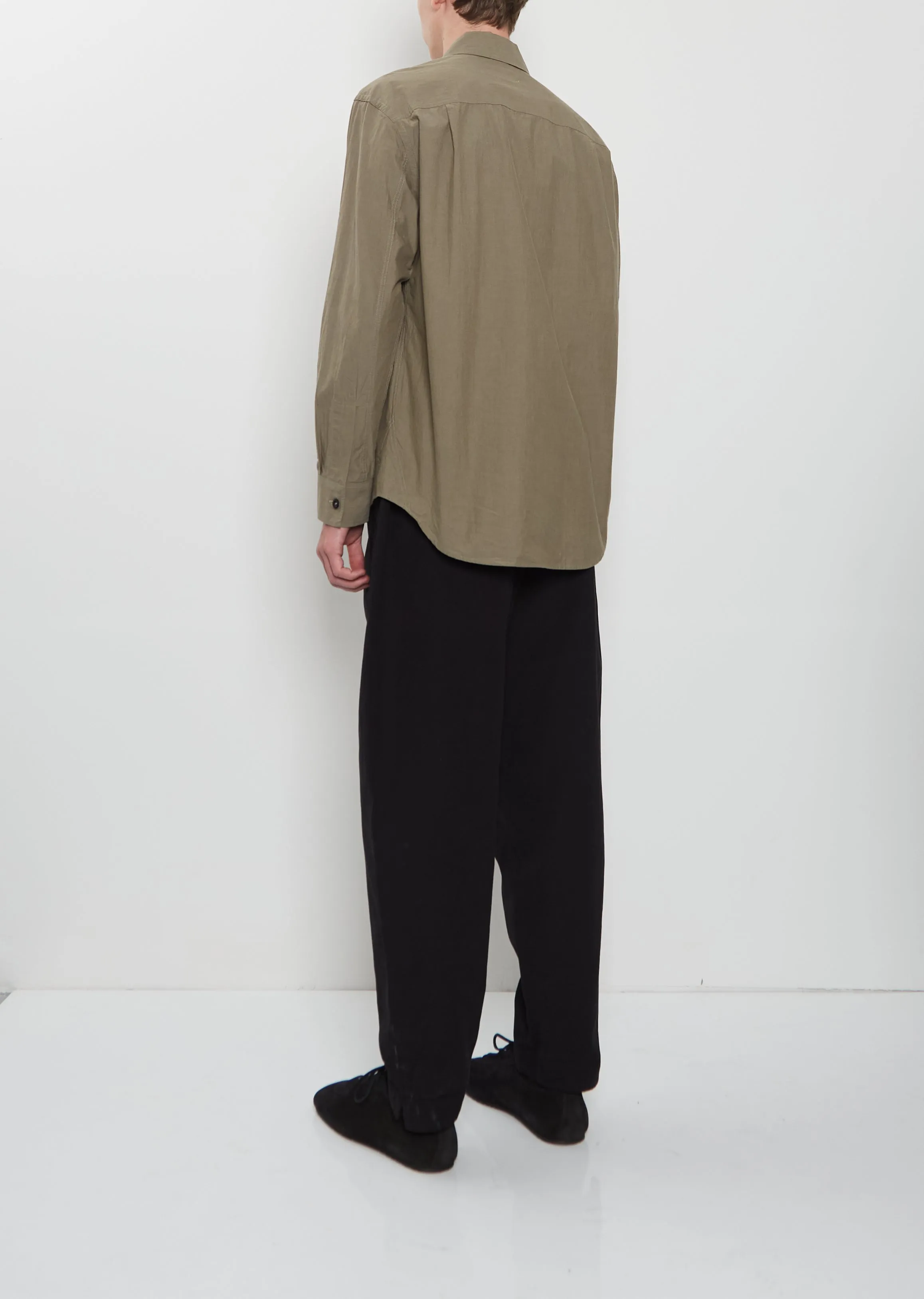 Basic Cotton Shirt — Khaki Green sold by La Garconne product image thumbnail 3