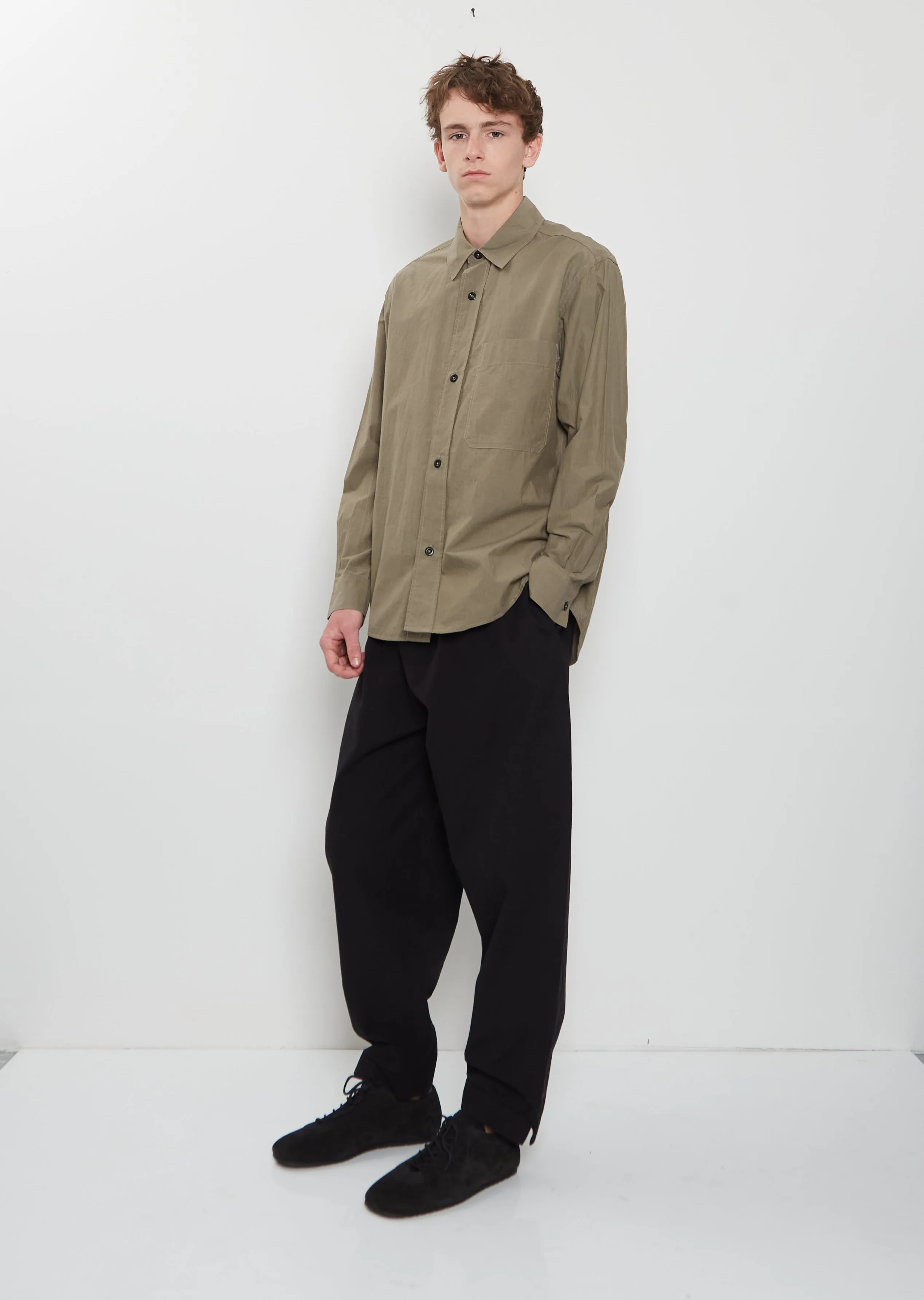 Basic Cotton Shirt — Khaki Green sold by La Garconne product image thumbnail 4