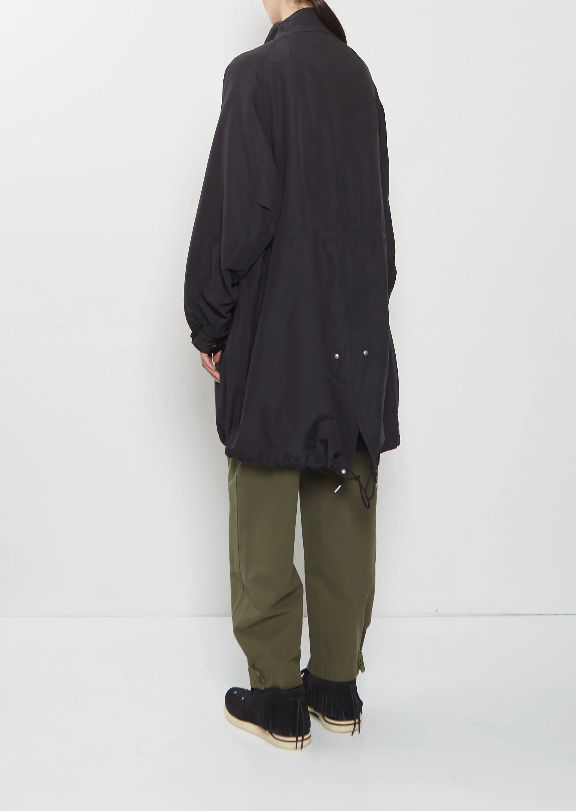 Six-Five Fishtail Silk Wool Parka — Black sold by La Garconne product image thumbnail 3