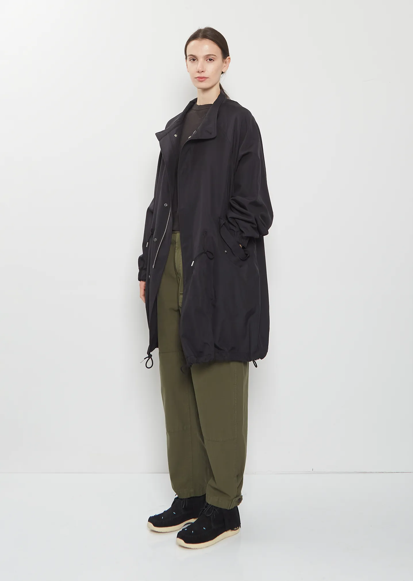 Six-Five Fishtail Silk Wool Parka — Black sold by La Garconne product image thumbnail 4