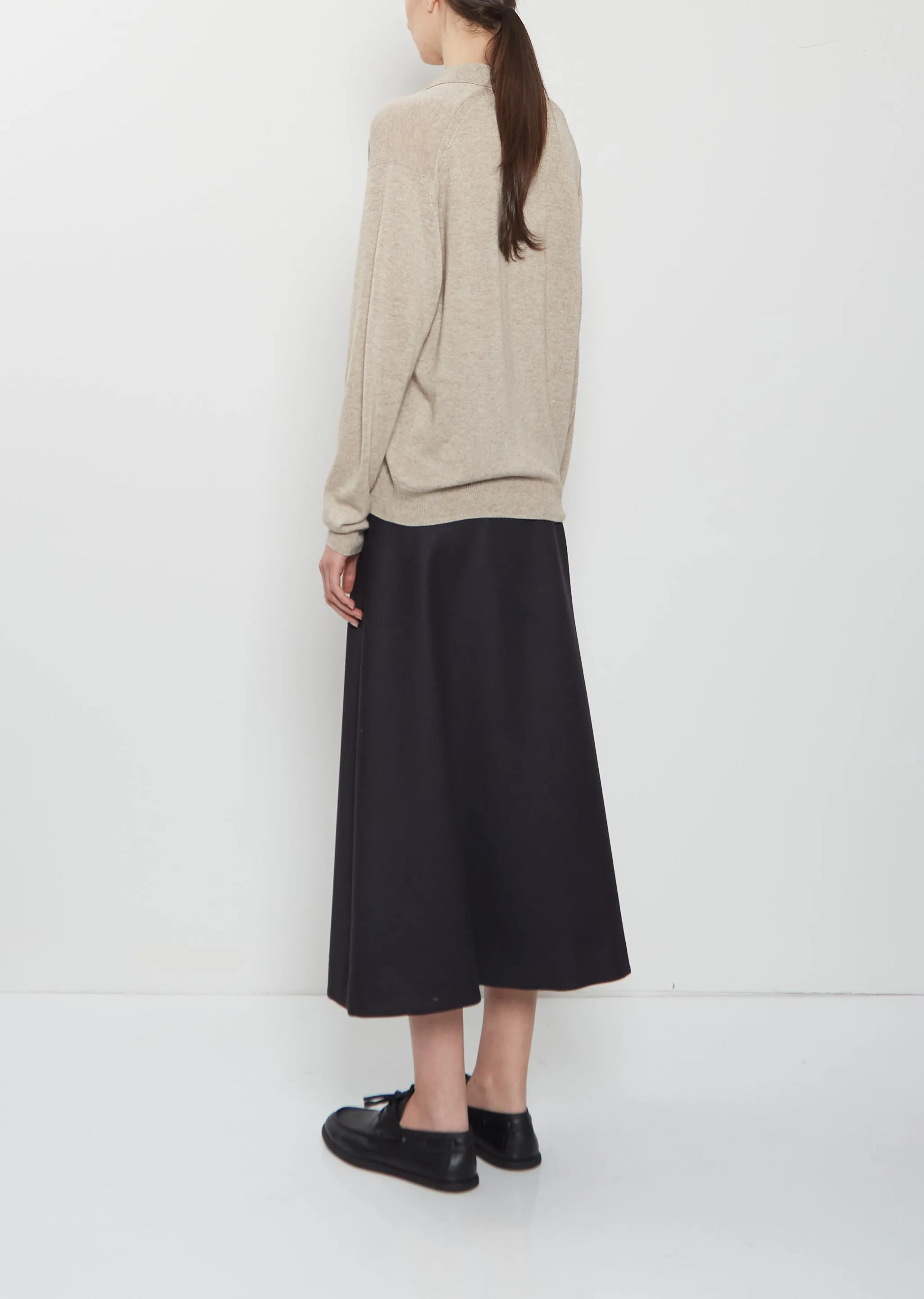 Cashmere Silk Knit Skipper Polo — Top Beige sold by La Garconne product image thumbnail 3