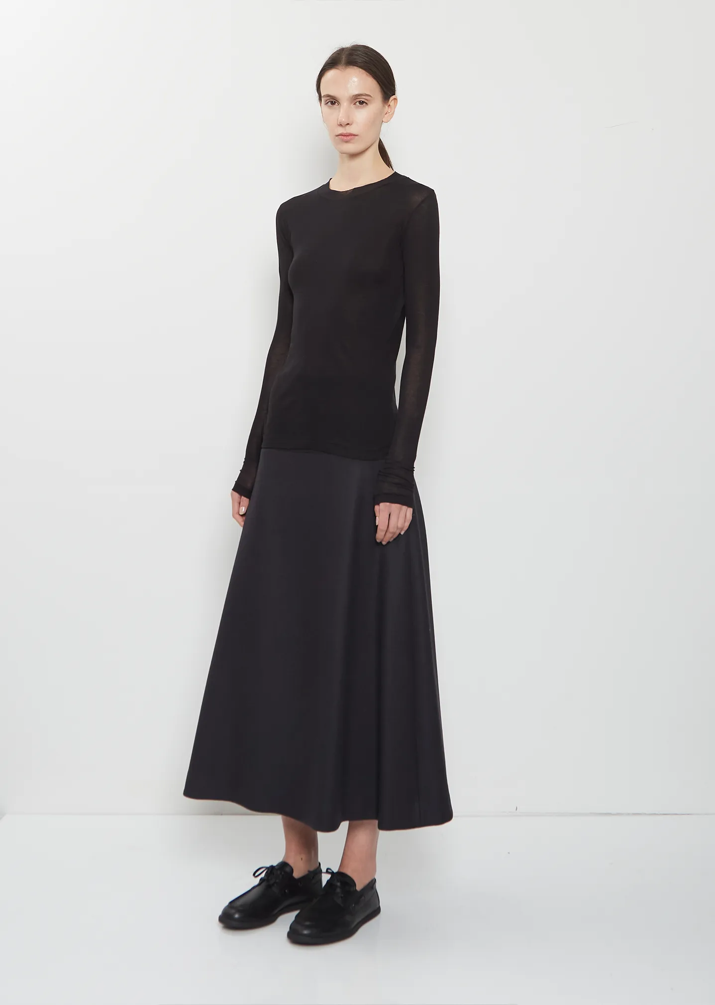 Super High Gauge Sheer Rib L/S Tee — Black sold by La Garconne product image thumbnail 4