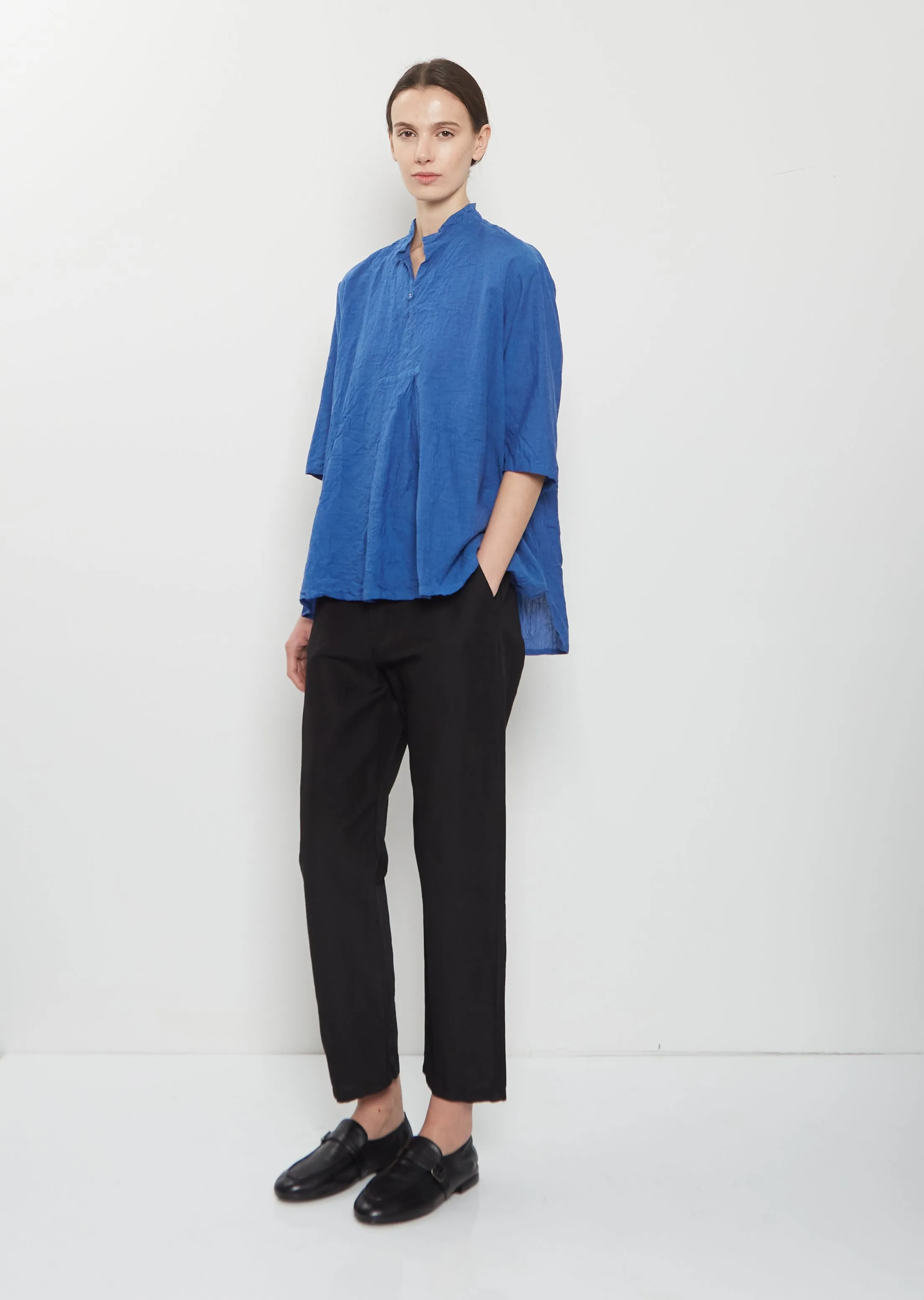 Organic Cotton Pullover Blouse — Blue sold by La Garconne product image thumbnail 4
