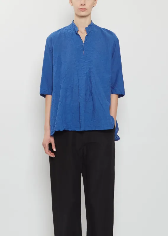 Organic Cotton Pullover Blouse — Blue made by Pas de Calais