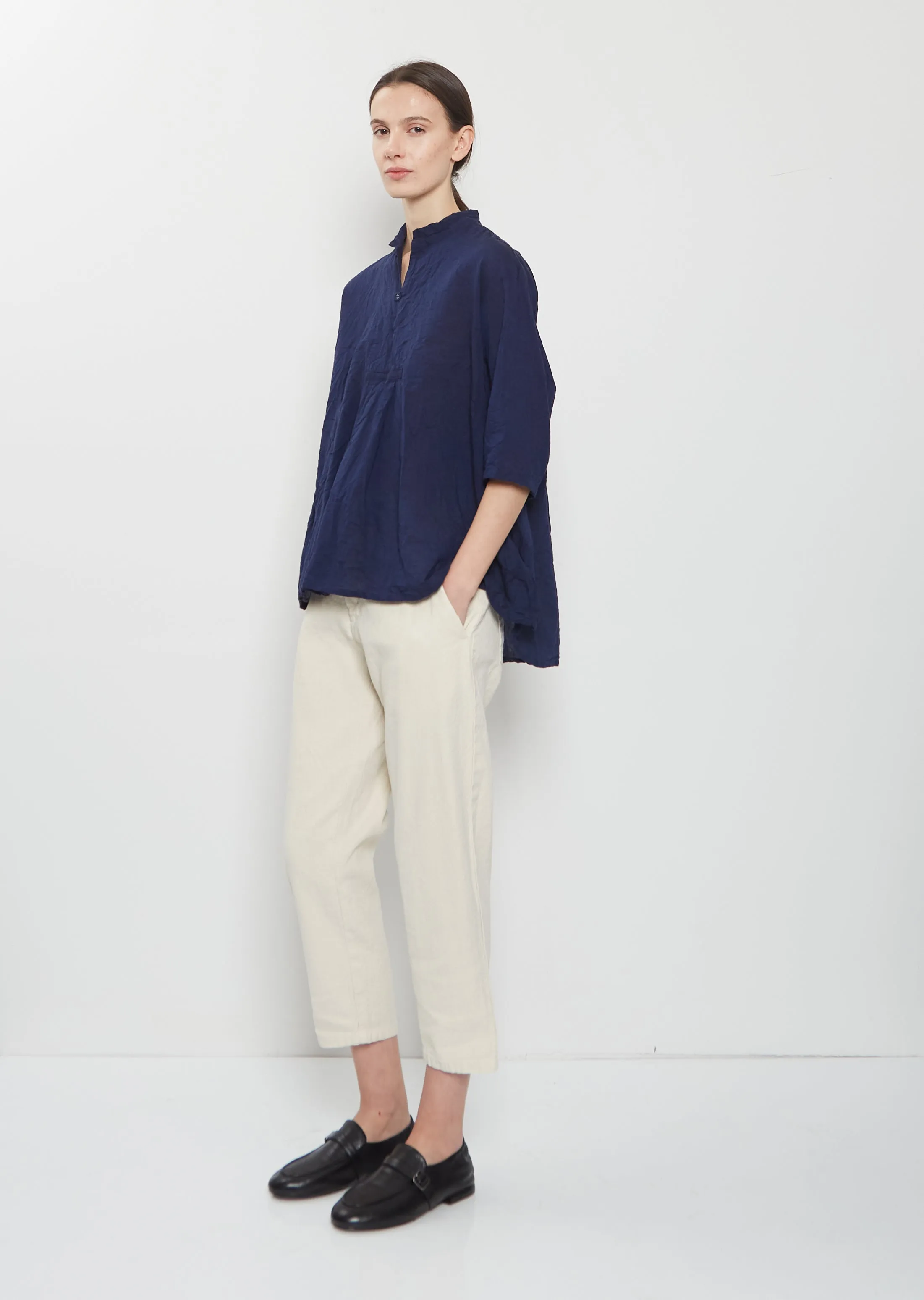 Organic Cotton Pullover Blouse — Navy sold by La Garconne product image thumbnail 4