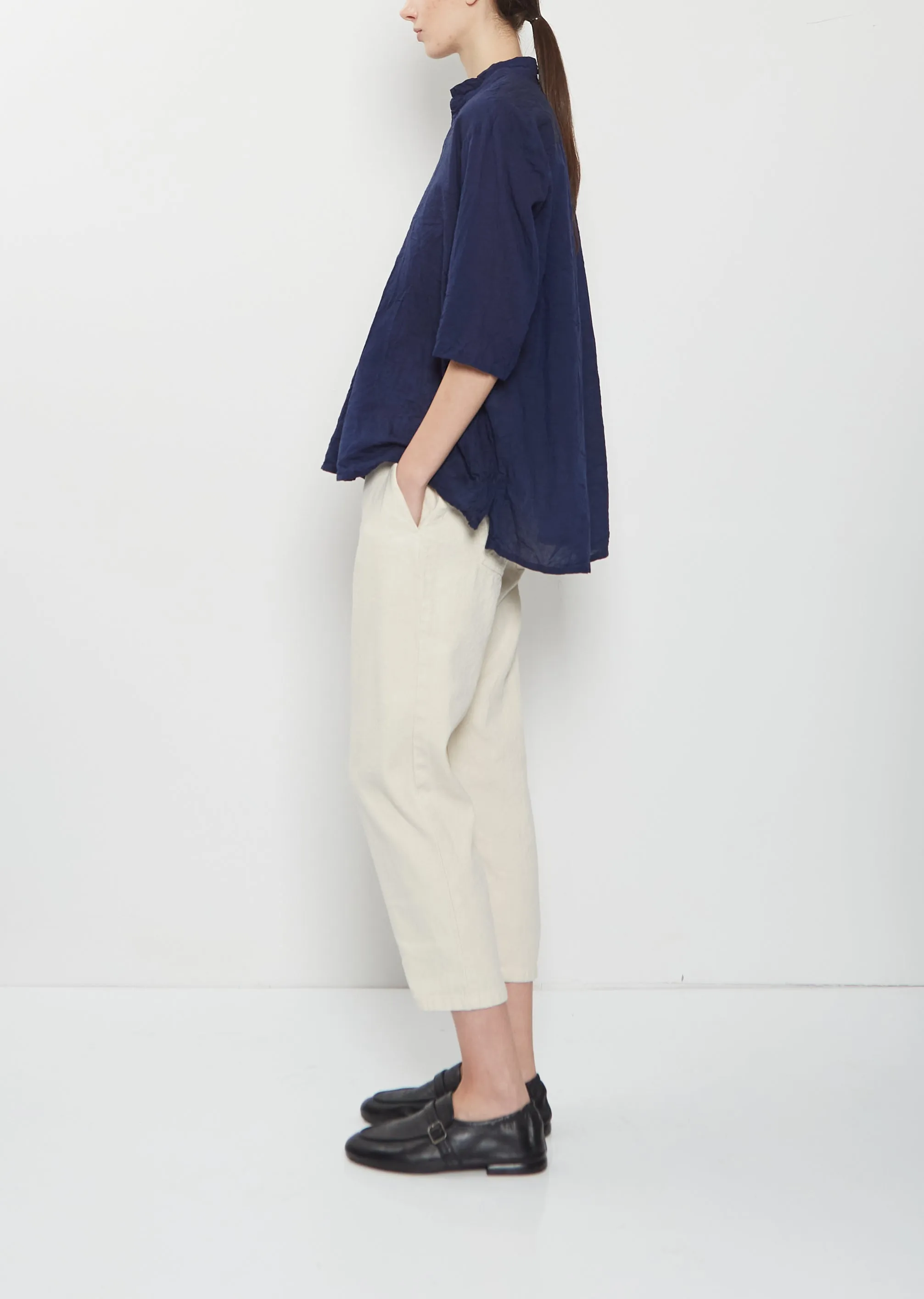 Organic Cotton Pullover Blouse — Navy sold by La Garconne product image thumbnail 2