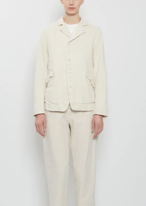 Linen Cotton Tailored Jacket — Ivory sold by La Garconne