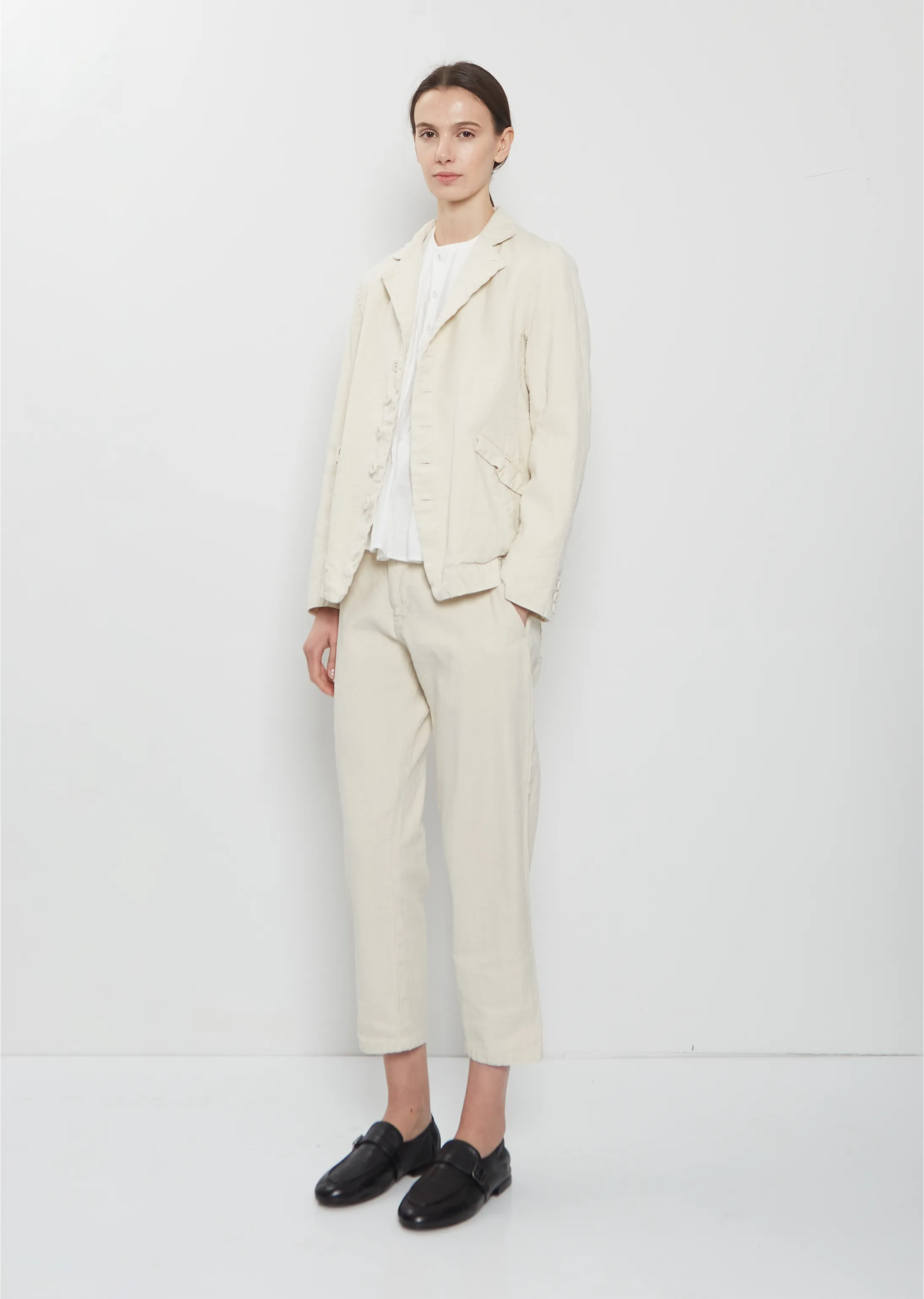 Linen Cotton Tailored Jacket — Ivory sold by La Garconne product image thumbnail 4